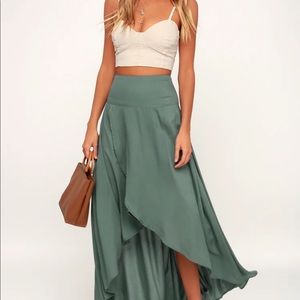 O’NEIL Ambrosio dark sage green maxi skirt. XS